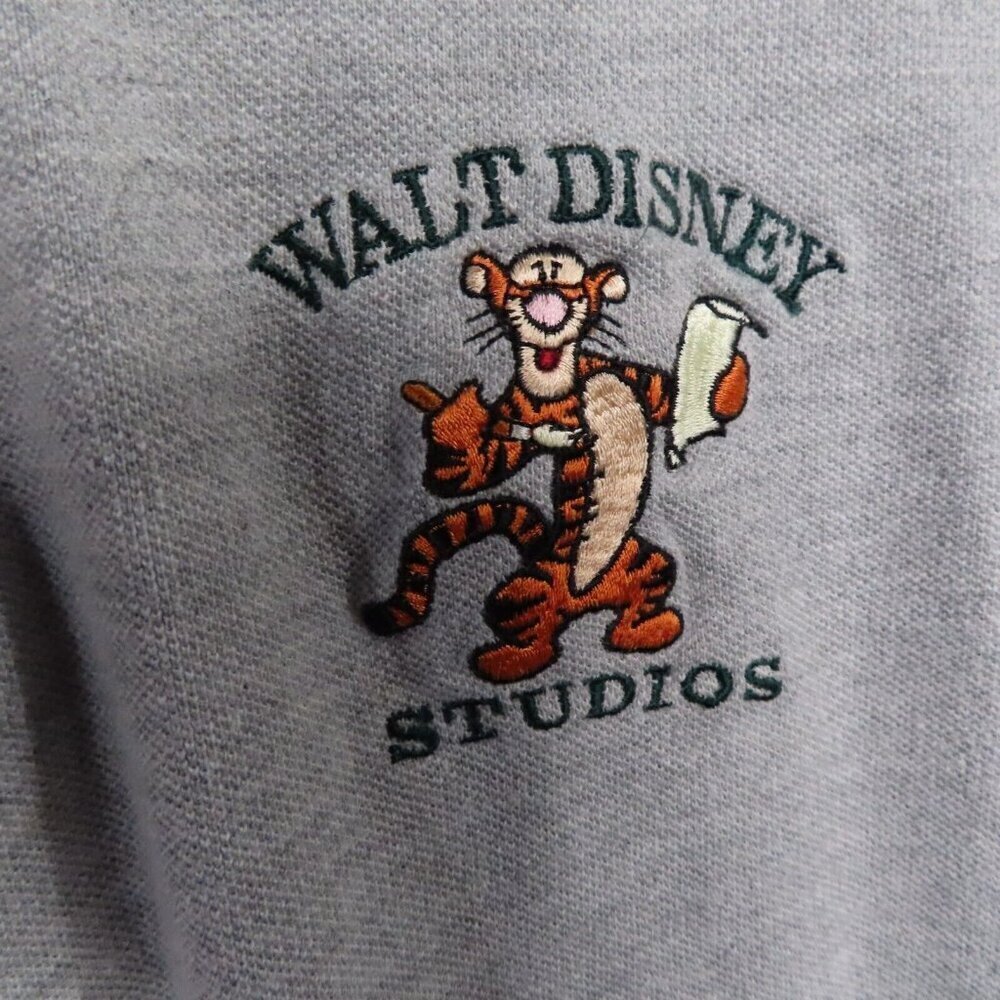 Vintage The Disney Store‎ Polo Shirt Mens Small Walt Disney Studios Gray Tigger - Picture 3 of 9